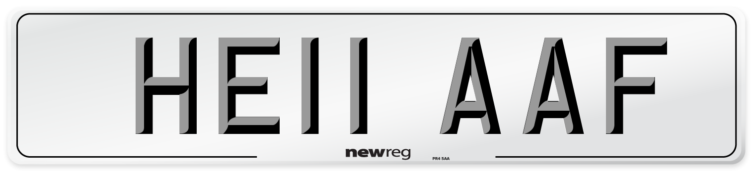 HE11 AAF Number Plate from New Reg